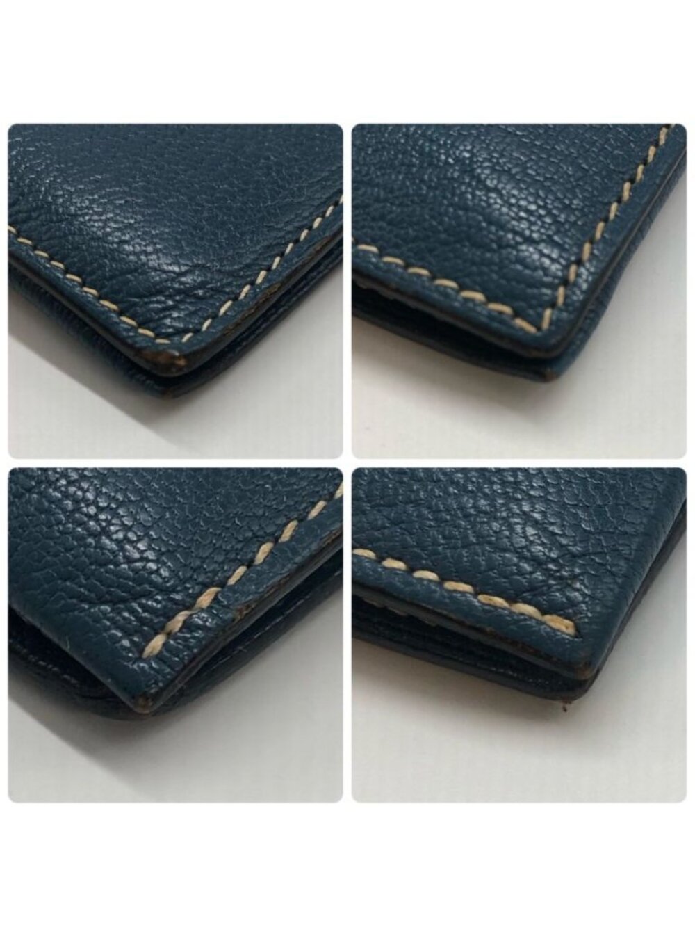 ★SOLD★ Hermes Bifold Wallet Bearn Blue Card Billfold - Picture 13 of 16